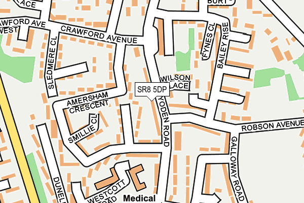 SR8 5DP map - OS OpenMap – Local (Ordnance Survey)