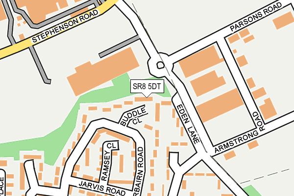 SR8 5DT map - OS OpenMap – Local (Ordnance Survey)