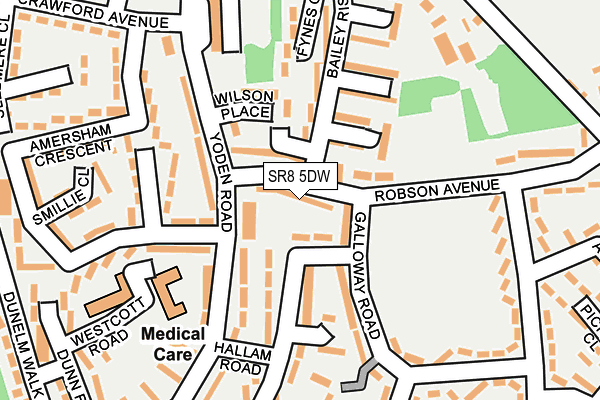 SR8 5DW map - OS OpenMap – Local (Ordnance Survey)