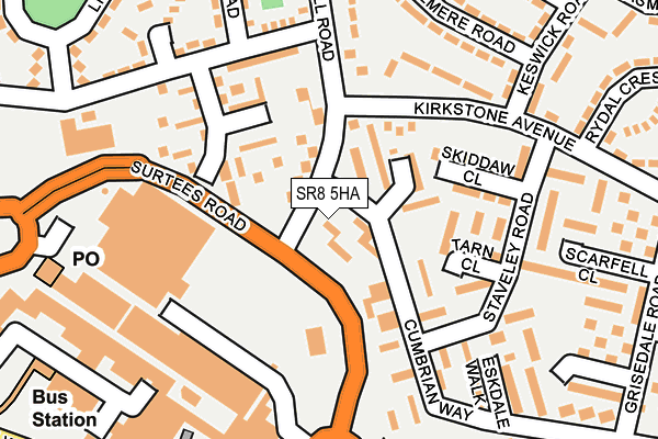 SR8 5HA map - OS OpenMap – Local (Ordnance Survey)