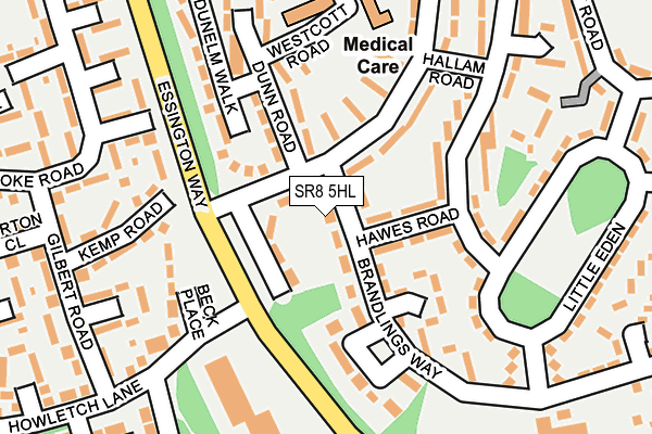SR8 5HL map - OS OpenMap – Local (Ordnance Survey)