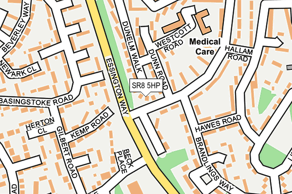 SR8 5HP map - OS OpenMap – Local (Ordnance Survey)