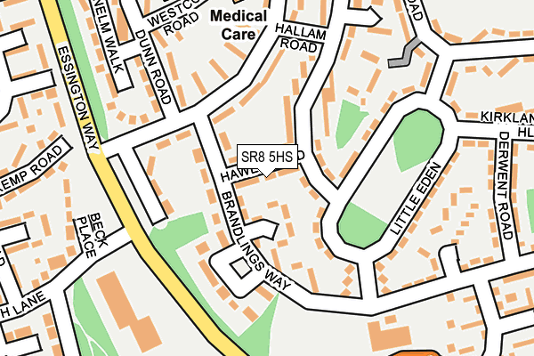 SR8 5HS map - OS OpenMap – Local (Ordnance Survey)