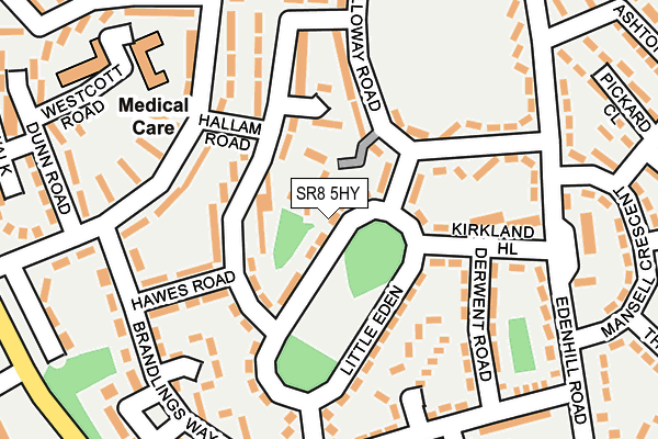 SR8 5HY map - OS OpenMap – Local (Ordnance Survey)