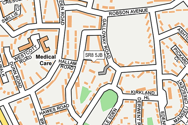SR8 5JB map - OS OpenMap – Local (Ordnance Survey)