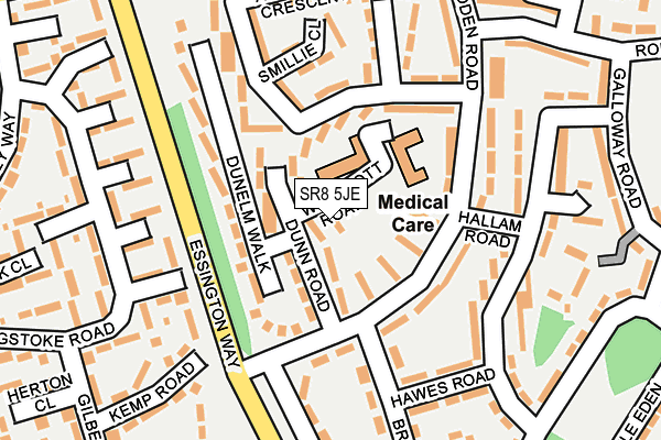 SR8 5JE map - OS OpenMap – Local (Ordnance Survey)