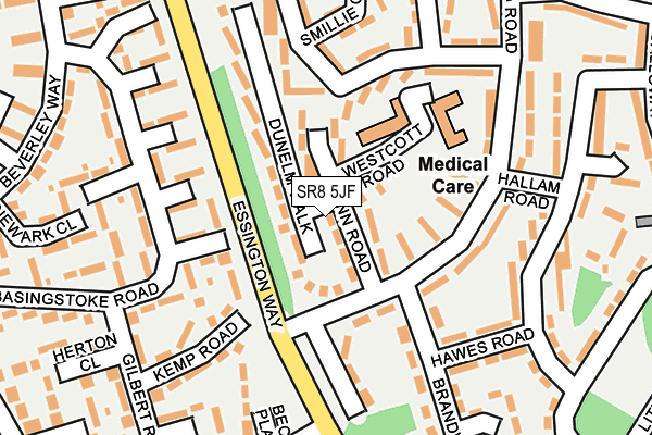 SR8 5JF map - OS OpenMap – Local (Ordnance Survey)