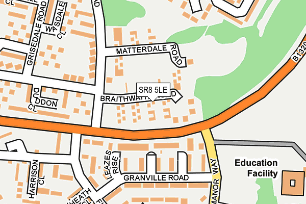 SR8 5LE map - OS OpenMap – Local (Ordnance Survey)