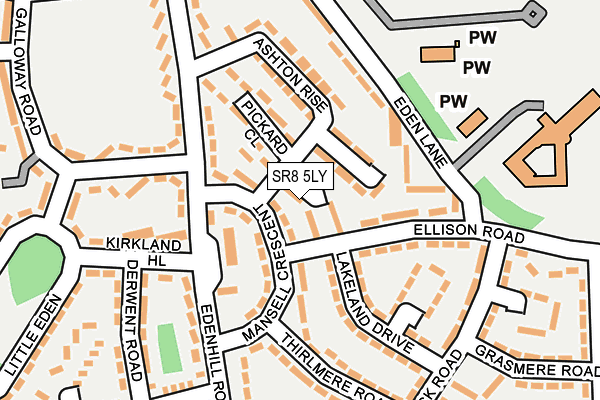 SR8 5LY map - OS OpenMap – Local (Ordnance Survey)