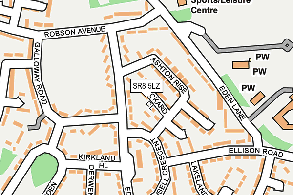 SR8 5LZ map - OS OpenMap – Local (Ordnance Survey)