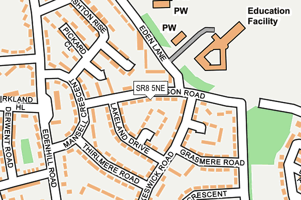 SR8 5NE map - OS OpenMap – Local (Ordnance Survey)