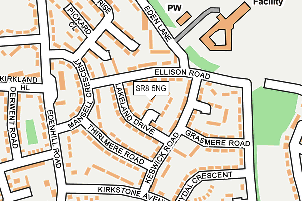 SR8 5NG map - OS OpenMap – Local (Ordnance Survey)