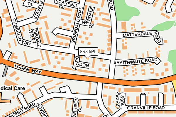 SR8 5PL map - OS OpenMap – Local (Ordnance Survey)