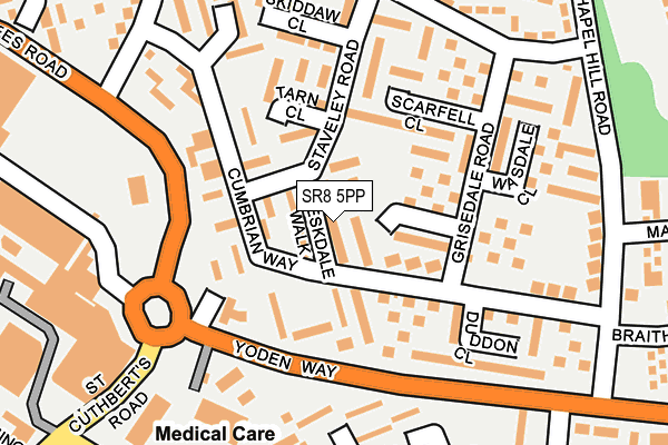 SR8 5PP map - OS OpenMap – Local (Ordnance Survey)