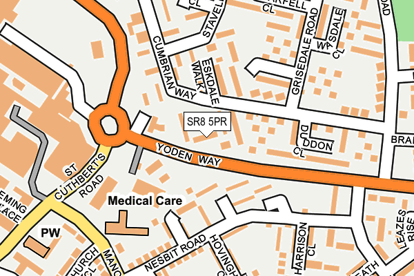 SR8 5PR map - OS OpenMap – Local (Ordnance Survey)