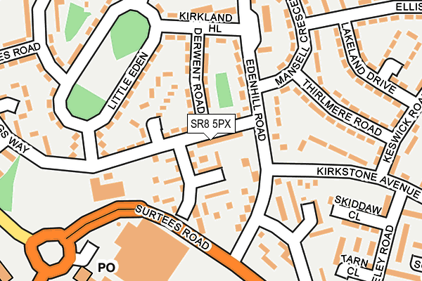 SR8 5PX map - OS OpenMap – Local (Ordnance Survey)