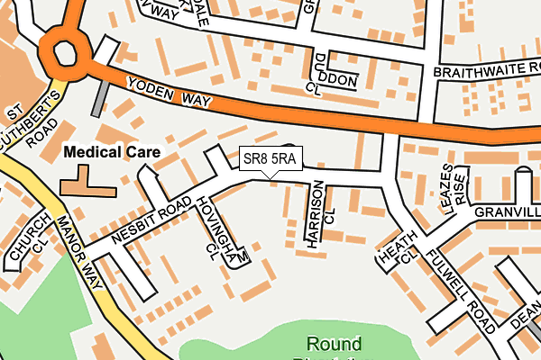 SR8 5RA map - OS OpenMap – Local (Ordnance Survey)