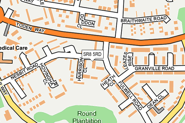 SR8 5RD map - OS OpenMap – Local (Ordnance Survey)