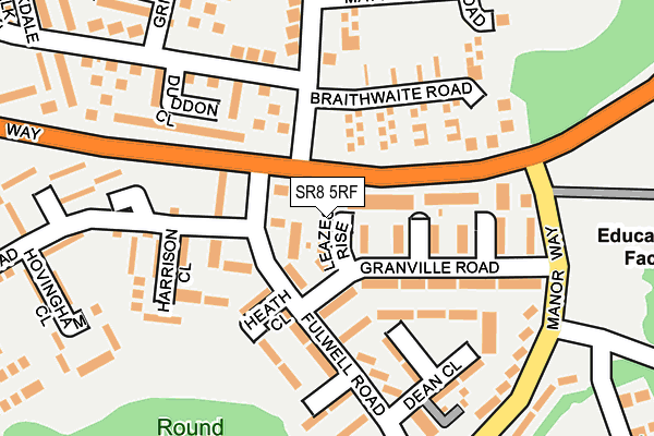 SR8 5RF map - OS OpenMap – Local (Ordnance Survey)