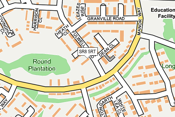 SR8 5RT map - OS OpenMap – Local (Ordnance Survey)