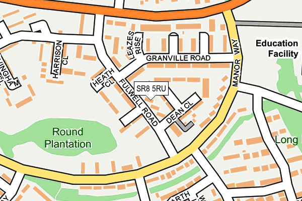 SR8 5RU map - OS OpenMap – Local (Ordnance Survey)