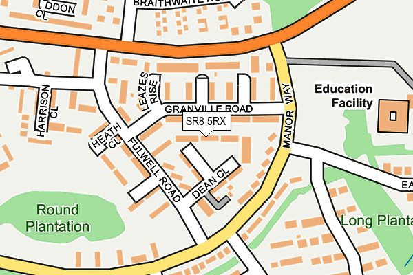 SR8 5RX map - OS OpenMap – Local (Ordnance Survey)