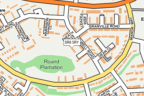 SR8 5RY map - OS OpenMap – Local (Ordnance Survey)