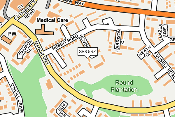 SR8 5RZ map - OS OpenMap – Local (Ordnance Survey)