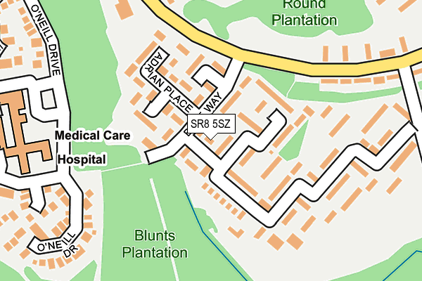 SR8 5SZ map - OS OpenMap – Local (Ordnance Survey)