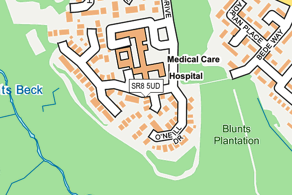 SR8 5UD map - OS OpenMap – Local (Ordnance Survey)