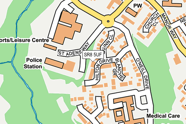 SR8 5UF map - OS OpenMap – Local (Ordnance Survey)