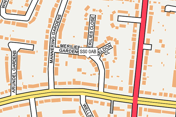 SS0 0AB map - OS OpenMap – Local (Ordnance Survey)