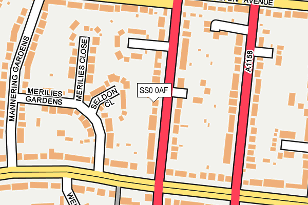 SS0 0AF map - OS OpenMap – Local (Ordnance Survey)