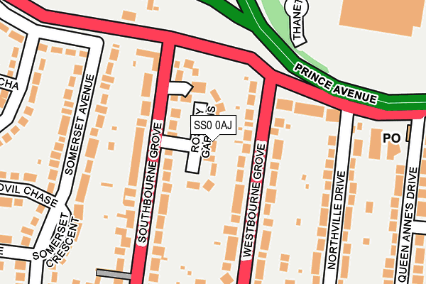 SS0 0AJ map - OS OpenMap – Local (Ordnance Survey)