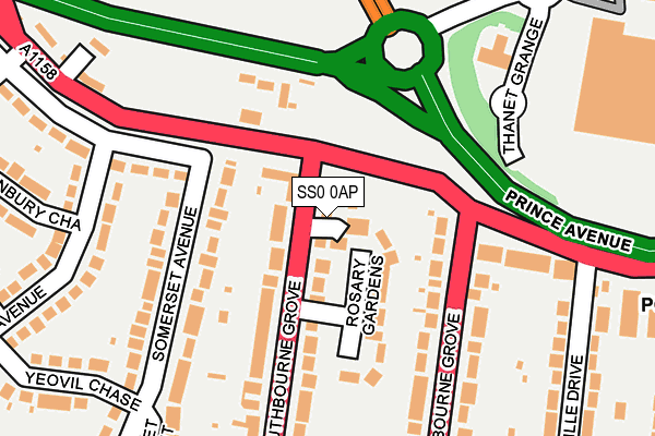 SS0 0AP map - OS OpenMap – Local (Ordnance Survey)