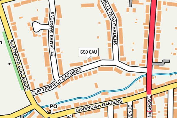 SS0 0AU map - OS OpenMap – Local (Ordnance Survey)