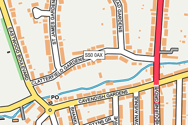 SS0 0AX map - OS OpenMap – Local (Ordnance Survey)