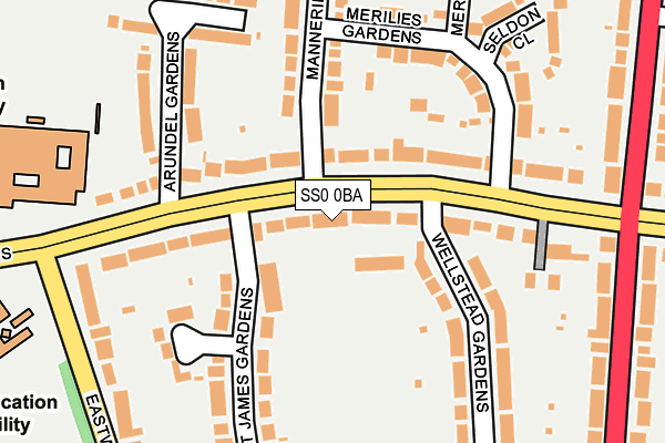 SS0 0BA map - OS OpenMap – Local (Ordnance Survey)