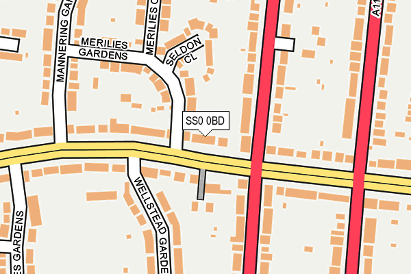 SS0 0BD map - OS OpenMap – Local (Ordnance Survey)