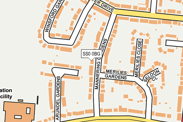 SS0 0BG map - OS OpenMap – Local (Ordnance Survey)