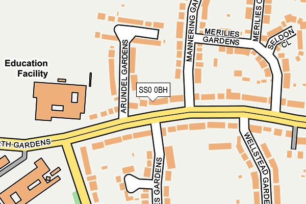 SS0 0BH map - OS OpenMap – Local (Ordnance Survey)