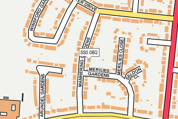 SS0 0BQ map - OS OpenMap – Local (Ordnance Survey)