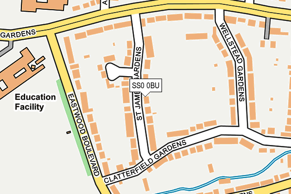SS0 0BU map - OS OpenMap – Local (Ordnance Survey)