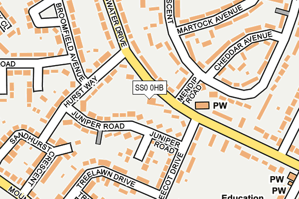 SS0 0HB map - OS OpenMap – Local (Ordnance Survey)