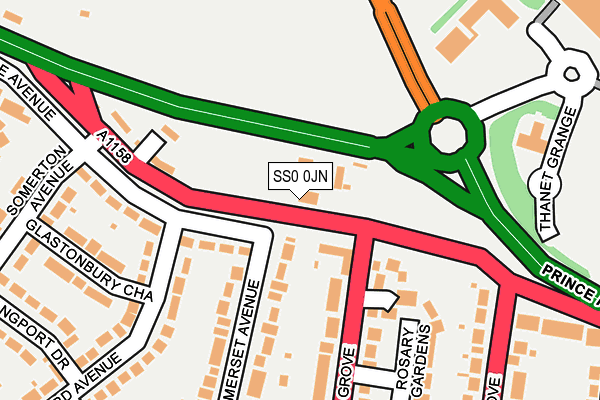 SS0 0JN map - OS OpenMap – Local (Ordnance Survey)