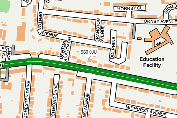 SS0 0JU map - OS OpenMap – Local (Ordnance Survey)