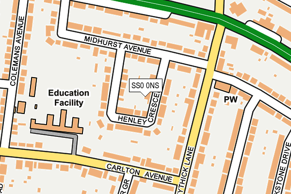 SS0 0NS map - OS OpenMap – Local (Ordnance Survey)