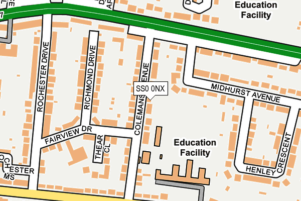 SS0 0NX map - OS OpenMap – Local (Ordnance Survey)