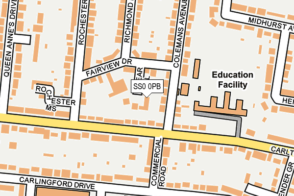 SS0 0PB map - OS OpenMap – Local (Ordnance Survey)