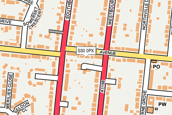 SS0 0PX map - OS OpenMap – Local (Ordnance Survey)
